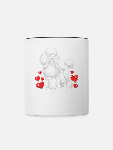Crazy Poodle Lady - Tasse zweifarbig - Weiß/Schwarz