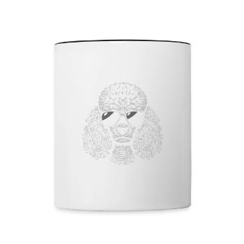 Maman caniche - Mug contrasté - blanc/noir - Devant