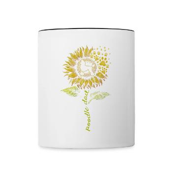 Papa caniche - Mug contrasté - blanc/noir - Devant