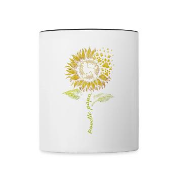 Papa caniche - Mug contrasté - blanc/noir - Devant
