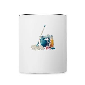 J’aime une bonne danse au bord de la piscine - Mug contrasté - blanc/noir - Devant