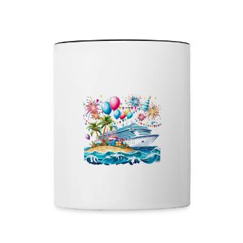 It's My Birthday Cruise - Contrasting Mug - white/black - Front
