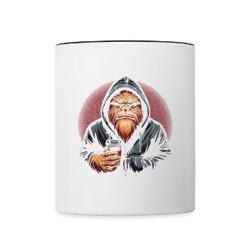 Guten Morgen Ganz Dünnes Eis Bigfoot Kaffee - Tasse zweifarbig - Weiß/Schwarz - Vorne