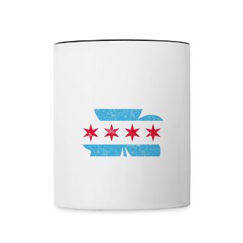 Trèfle de Chicago - Mug contrasté - blanc/noir - Devant