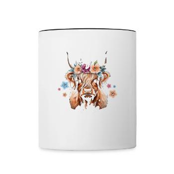 Papa de la fille d’anniversaire - Mug contrasté - blanc/noir - Devant