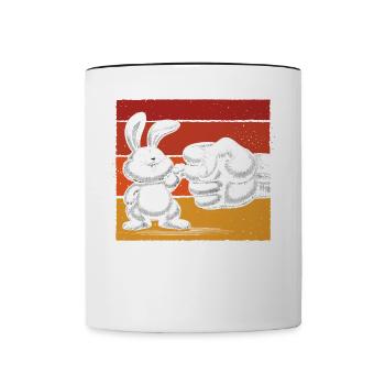 Meilleur papa lapin de tous les temps - Mug contrasté - blanc/noir - Devant