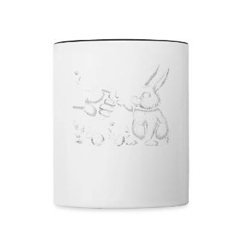 Frère Lapin - Mug contrasté - blanc/noir - Devant