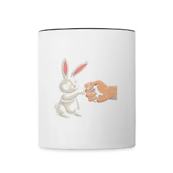 Meilleur papa lapin de tous les temps - Mug contrasté - blanc/noir - Devant