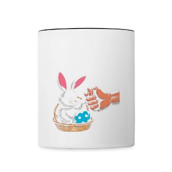 Lapin de grand frère - Mug contrasté - blanc/noir - Devant
