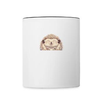 Papa hérisson - Mug contrasté - blanc/noir - Devant