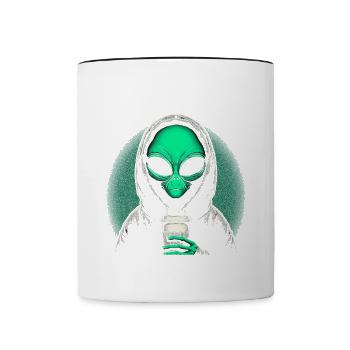 Sympa je peux aussi apporter mais rien n’apporte - Mug contrasté - blanc/noir - Devant