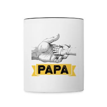 Ich werde Papa 2025 - Tasse zweifarbig - Weiß/Schwarz - Vorne