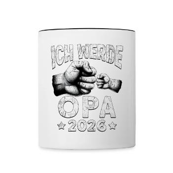 Je serai grand-père en 2026 - Mug contrasté - blanc/noir - Devant