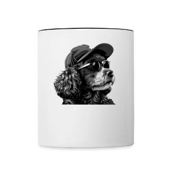 Juste une fille qui aime les caniches - Mug contrasté - blanc/noir - Devant