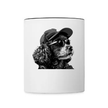 Poodle Dad - Contrasting Mug - white/black - Front