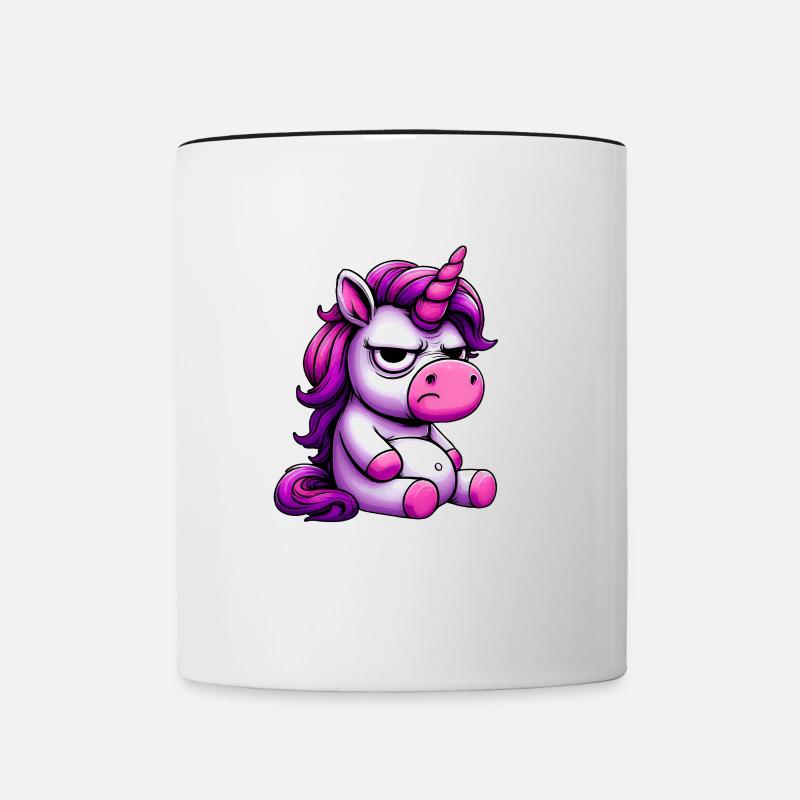 Ich Bin Ein Einhorn Nicht Dein Therapeut - Tasse zweifarbig - Weiß/Schwarz