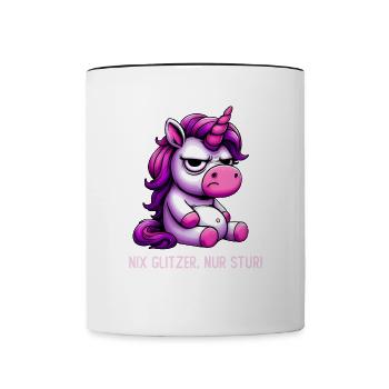 Rien ne brille, juste têtu - Mug contrasté - blanc/noir - Devant