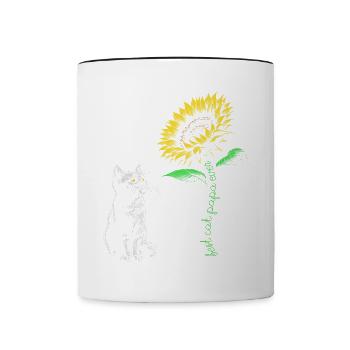 Best Cat Papa Ever - Tasse zweifarbig - Weiß/Schwarz - Vorne