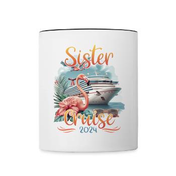 Sister Cruise 2024 - Tasse zweifarbig - Weiß/Schwarz - Vorne