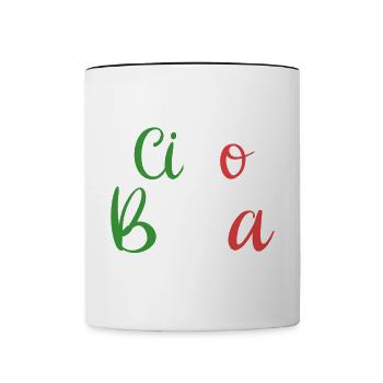 Ciao Bella - Mug contrasté - blanc/noir - Devant