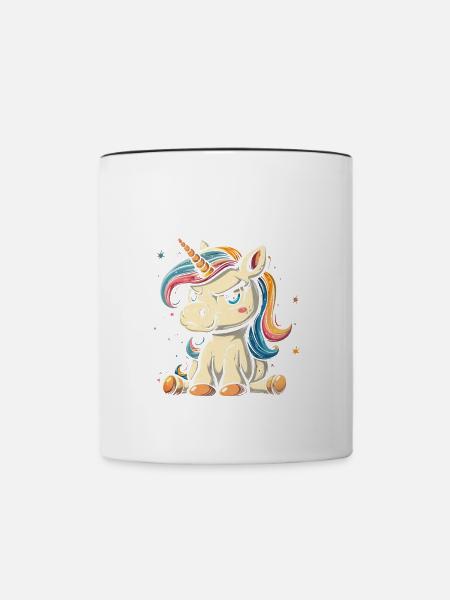 Schubsen Wäre Toll Einhorn - Tasse zweifarbig - Weiß/Schwarz