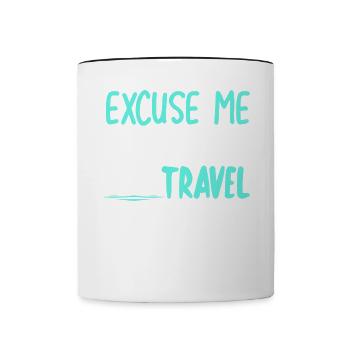 Excuse Me While I Travel The World - Tasse zweifarbig - Weiß/Schwarz - Vorne