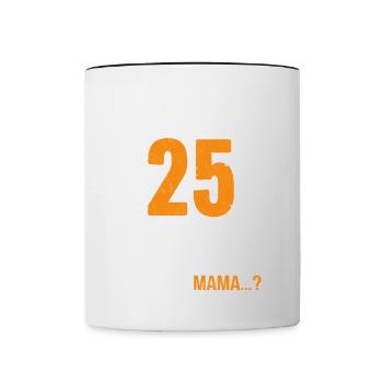 25 Anniversaire Je peux tout faire Je sais tout - Mug contrasté - blanc/noir - Devant
