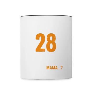 28 Anniversaire Je peux tout faire Je sais tout - Mug contrasté - blanc/noir - Devant