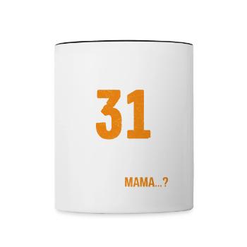 31 Anniversaire Je peux tout faire Je sais tout - Mug contrasté - blanc/noir - Devant