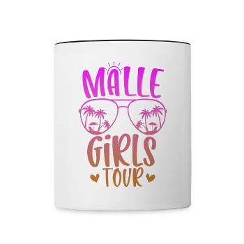 Visite des filles de Malle - Mug contrasté - blanc/noir - Devant