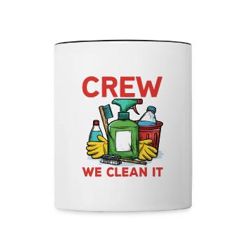 Équipe de nettoyage - Mug contrasté - blanc/noir - Devant