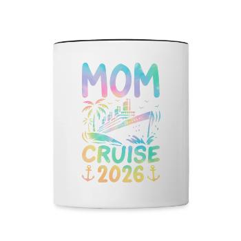 Croisière Maman 2026 - Mug contrasté - blanc/noir - Devant