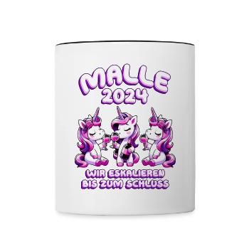 Malle 2024 Nous intensifions jusqu’au bout - Mug contrasté - blanc/noir - Devant