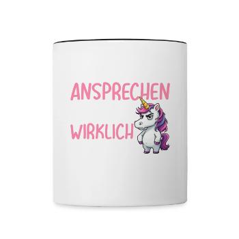 Bitte Nicht Ansprechen Ich Bin Wirklich So Genervt - Tasse zweifarbig - Weiß/Schwarz - Vorne