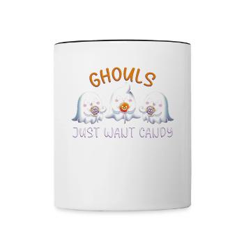 Les goules veulent juste des bonbons - Mug contrasté - blanc/noir - Devant