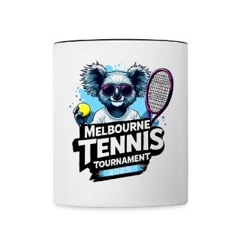 T-shirt Tennis Tournoi australien de Melbourne - Mug contrasté - blanc/noir - Devant