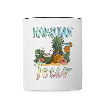 Hawaiian Girls Tour - Tasse zweifarbig - Weiß/Schwarz - Vorne
