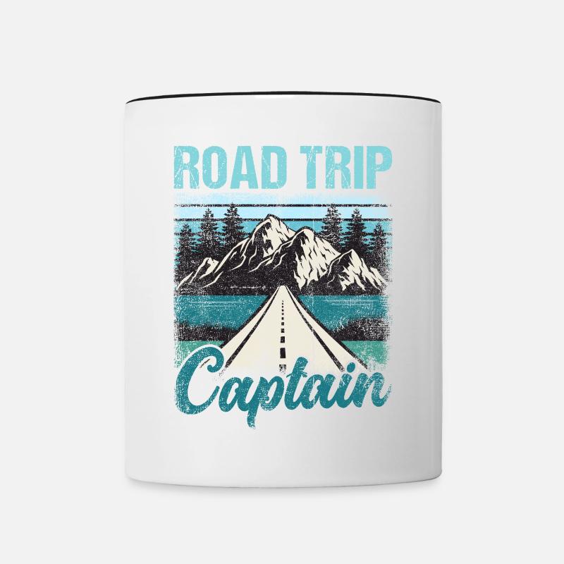 Capitaine de road trip - Mug contrasté - blanc/noir
