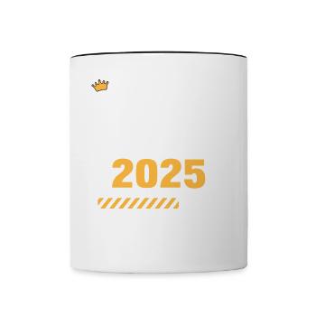Großer Bruder 2025 Loading - Tasse zweifarbig - Weiß/Schwarz - Vorne