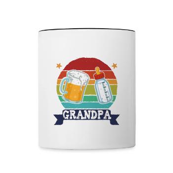 First Time Grandpa 2026 - Tasse zweifarbig - Weiß/Schwarz - Vorne