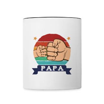 Ich werde Papa 2027 Schwangerschaft Werdender Papa - Tasse zweifarbig - Weiß/Schwarz - Vorne
