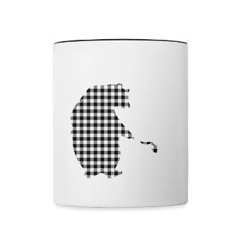 Grand-père Ours - Mug contrasté - blanc/noir - Devant