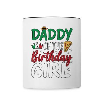 Daddy Of The Birthday Girl - Tasse zweifarbig - Weiß/Schwarz - Vorne