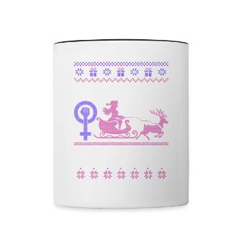 Sleigh The Patriarchy - Contrasting Mug - white/black - Front