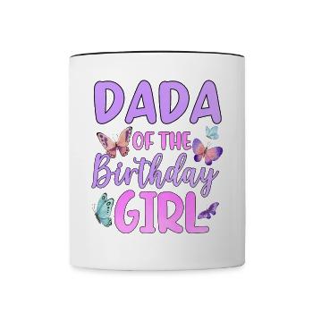 Dada Of The Birthday Girl - Contrasting Mug - white/black - Front