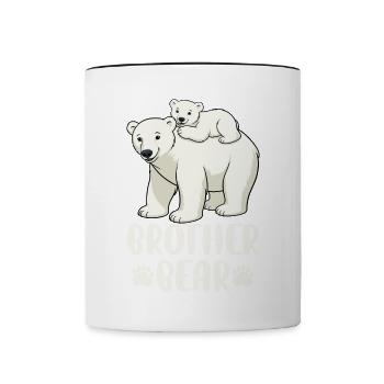 Frère Ours - Mug contrasté - blanc/noir - Devant
