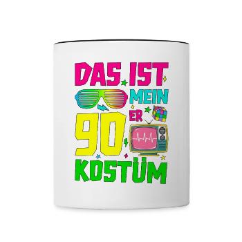 This is my 90s costume - Contrasting Mug - white/black - Front