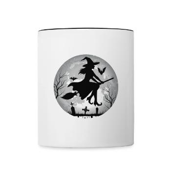 À partir de 250 km/h, Hexenbroom tire vers la droite - Mug contrasté - blanc/noir - Devant