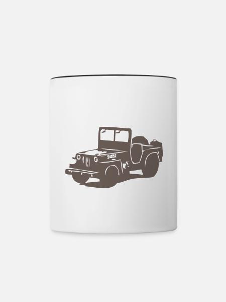 US Jeep Willys 2 - Tasse zweifarbig - Weiß/Schwarz