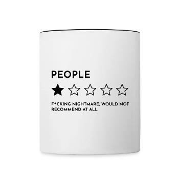 People Are A Nightmare - Contrasting Mug - white/black - Front